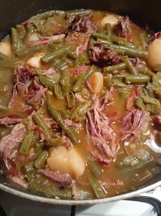 My string beans with smoked Turkey necks and potatoes