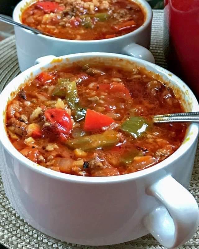 SOUP WITH STUFFED PEPPER