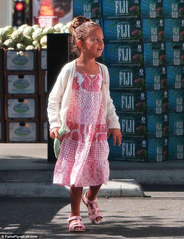 Heritage: Halle Berry fears her daughter Nahla, seen in LA on Mother's Day in May, will feel her appearance is not good enough if her dad Gabriel Aubry is allowed to continue dyeing and straightening her hair