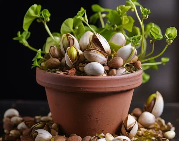 pistachio shells in the pot