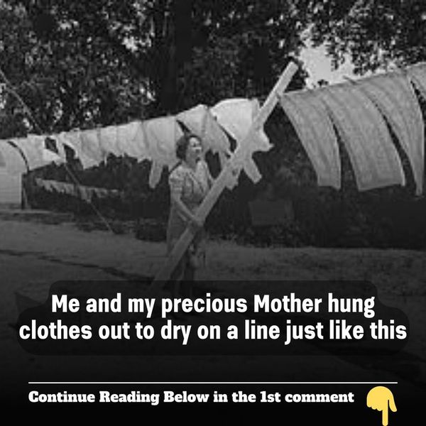 Me and my precious Mother hung clothes out to dry on a line just like this -