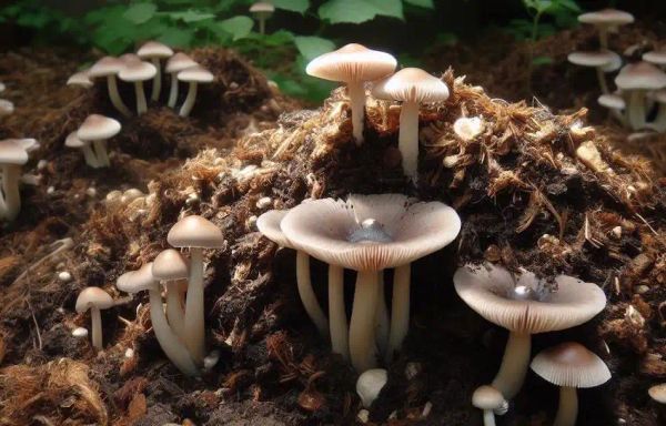 growing mushrooms in compost piles
