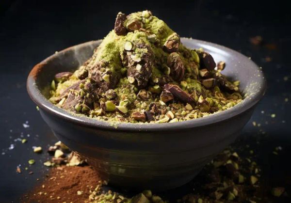 soil mashed with pistachio shells