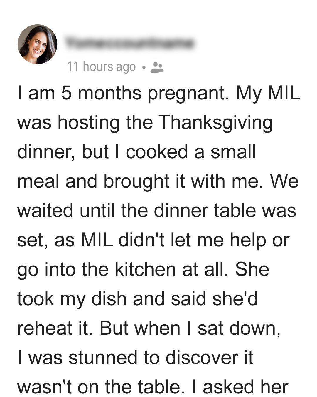 A Shocking Thanksgiving Story: Pregnant Woman’s Dietary Clash with Mother-in-law