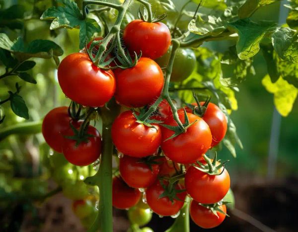 tomatoes in home garden