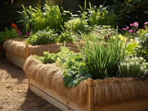Raised beds with straw
