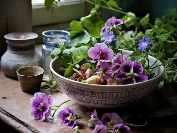 a salat with malva sylvestris