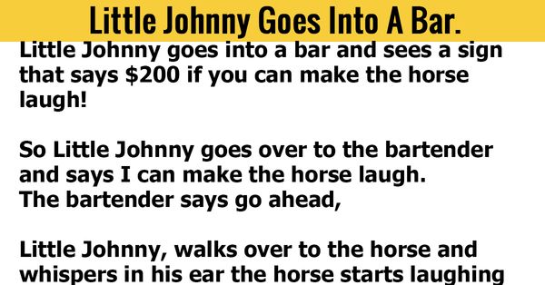 Little Johnny’s Hilarious Encounter at the Bar