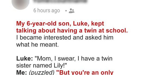 6-Year-Old Boy Said To His Mother That He Found His Twin At School
