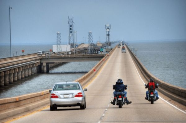 The causeway crosses Lake Pontchartrain in southern Louisiana.