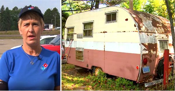 She delivered pizza to rusty trailer for years, but never saw the inside: Peeks in and makes a startling discovery