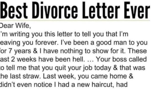 The Best Divorce Ever!