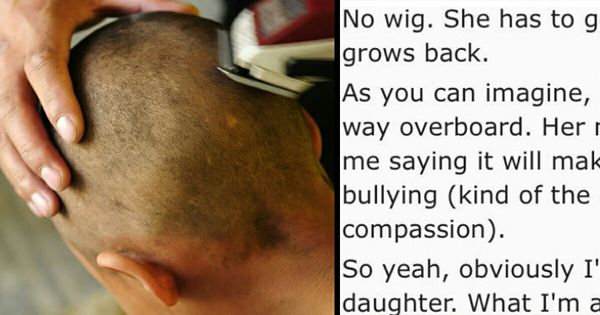 Dad shaves daughter's head as punishment for bullying cancer-stricken classmate, has "no regrets"