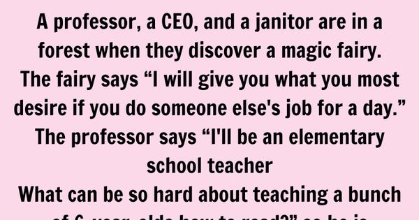 A Professor, A CEO & A Janitor