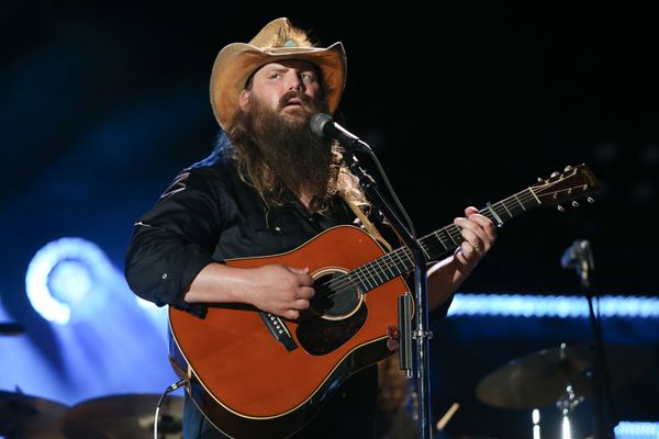 Chris Stapleton performing at the Super Bowl