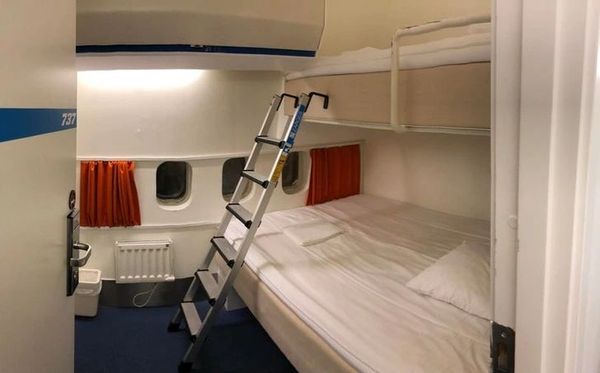 Boeing 747 converted into a hostel at Arlanda Airport