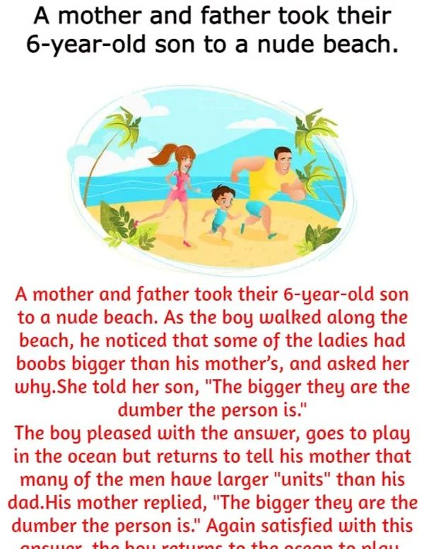 A mother and father took their 6-year-old son to a nude beach