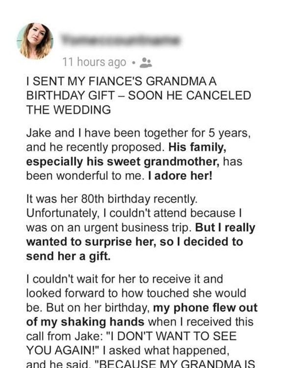I Wanted to Congratulate My Fiance’s Grandma and Sent Her a Birthday Gift, but It Turned into a Nightmare