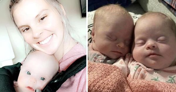 Mom of rare twins with Down syndrome shuts down critics with photo showing how beautiful they are