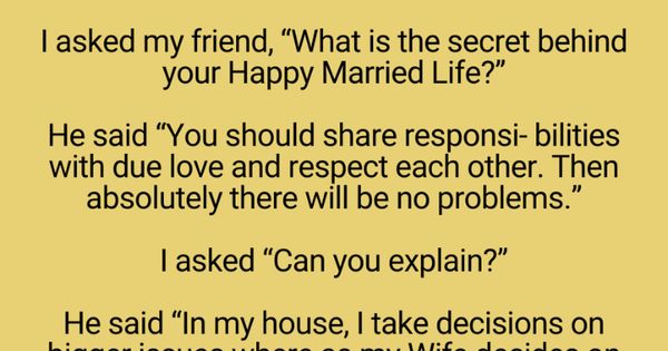 The Secret of a Happy Married Life