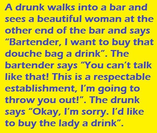 A drunk walks into a bar funny story - Viral