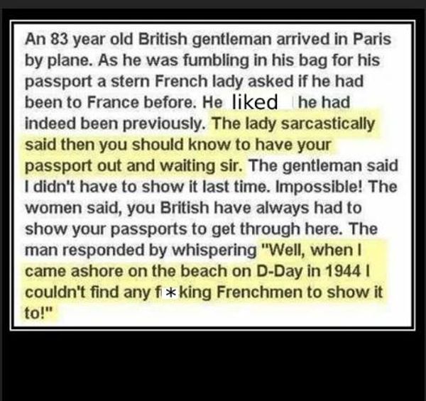 An 83 year old british gentleman arrived in Paris by plane