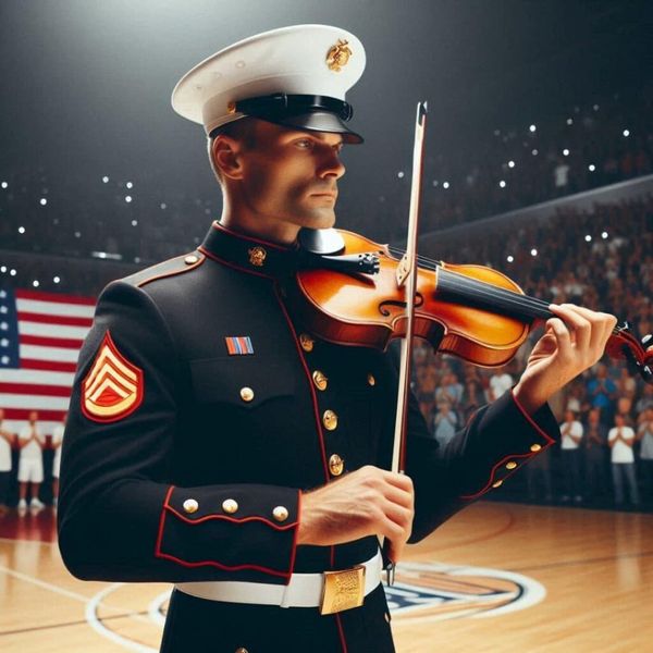 Master Gunnery Sergeant Peter Wilson performing on the violin