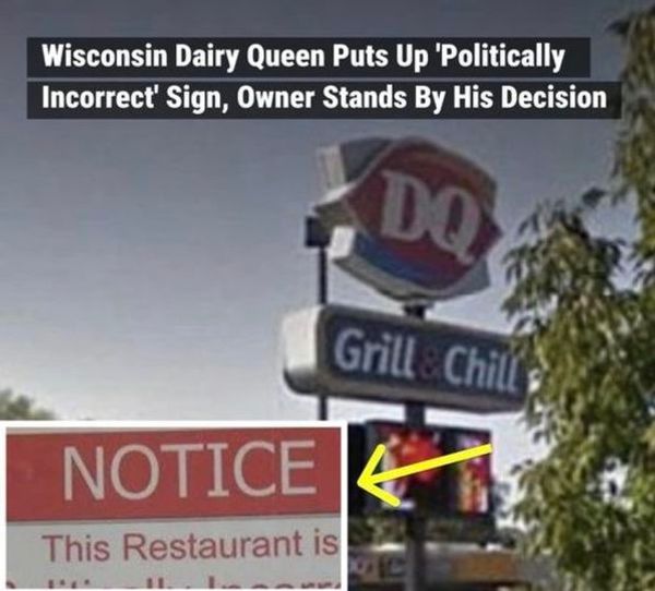 Dairy Queen owner defends ‘politically incorrect’ sign – Viral