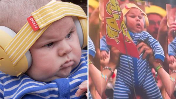 Hilarious moment 10-week-old baby captures Glastonbury crowd as parents make devious plan for footage
