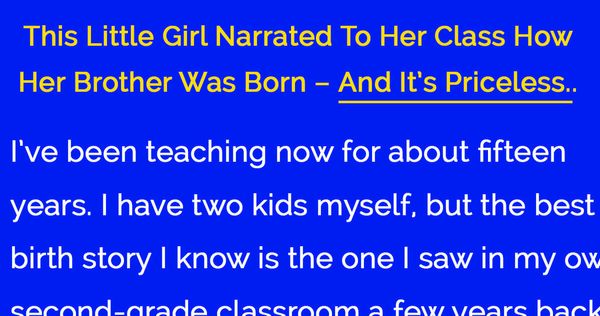 This teacher never expected this explanation of child birth