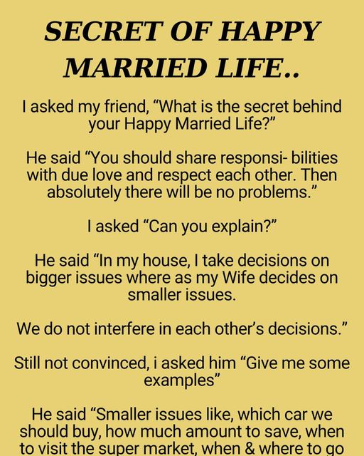 The Secret of a Happy Married Life