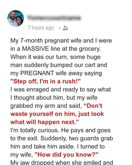 A Rude Guy Purposely Bumps into a Pregnant Woman in Line