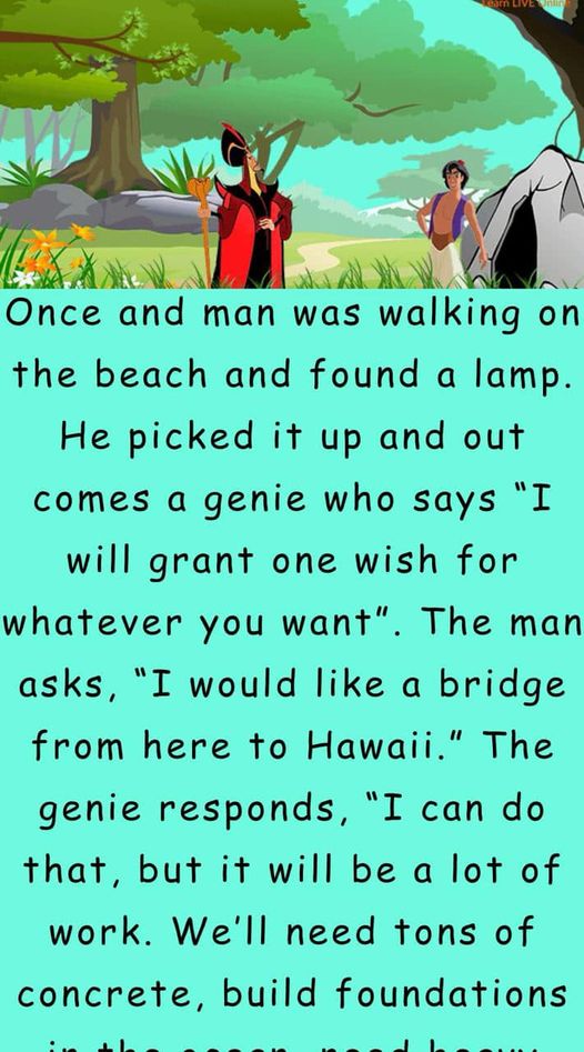 A Man, a Beach, and a Lamp: A Hilarious Encounter with a Genie