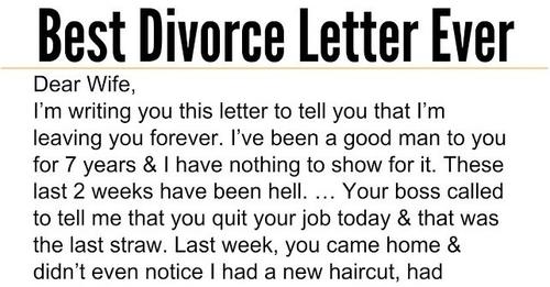 He Sent His Wife A Dear John Letter And Instantly Regrets It