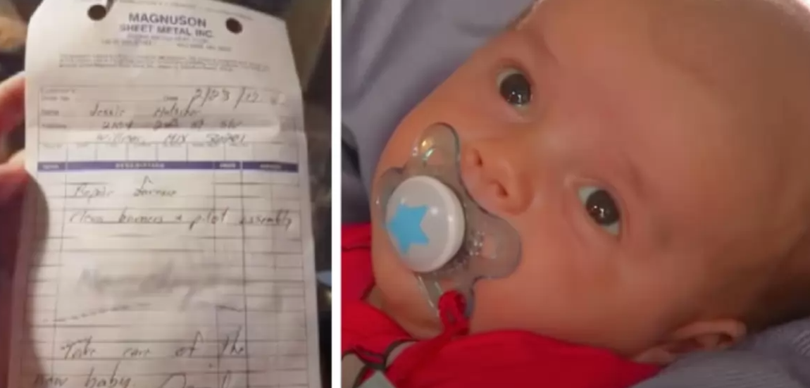 Dad Hires Repairman To Fix Furnace, Sees Shocking Note About His Baby On The Bill