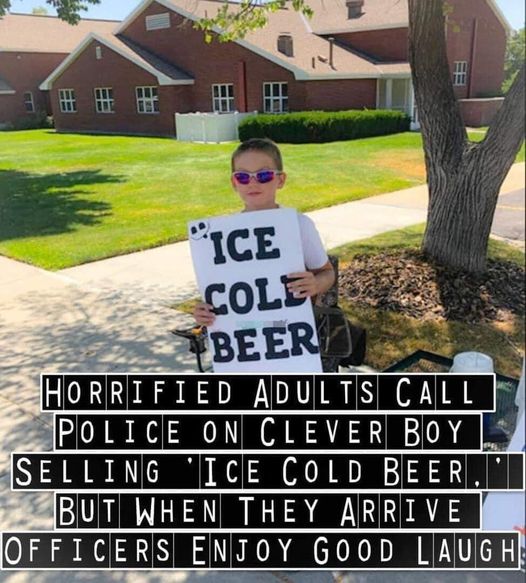 Police Amused by Child’s Clever ‘Ice Cold Beer’ Sign