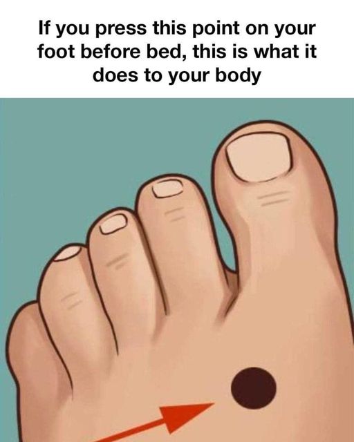 If you press this point on your foot before bed, this is what it does to your body