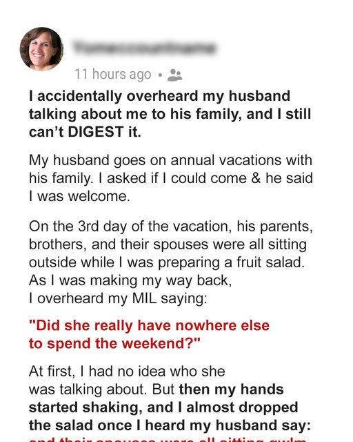 She Was Devastated After Hearing A Conversation Between Her Husband And His Family