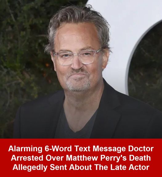 Doctor Arrested Over Matthew Perry’s Death Sends Alarming 8-Word Text Message