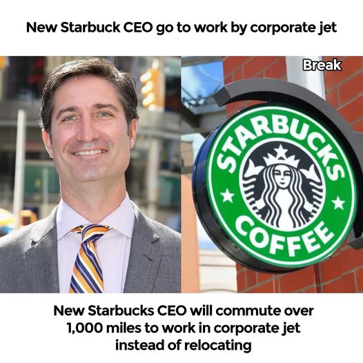 Starbucks’ new CEO uses a corporate jet to commute to work instead of relocating