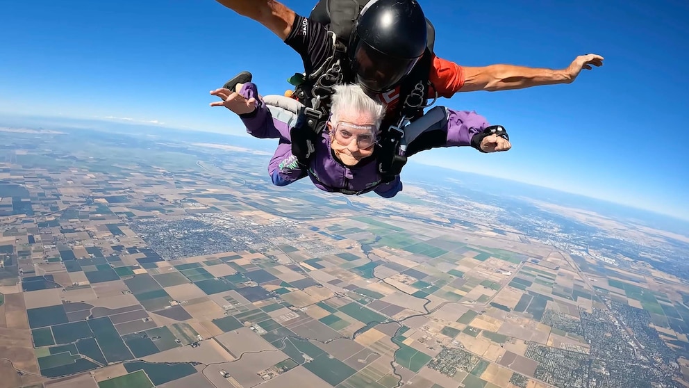 Woman Celebrates 90th Birthday by Going Skydiving