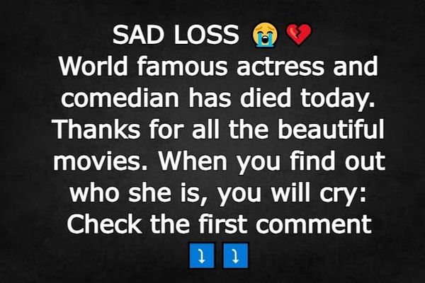 World famous actress and comedian has died today at the age of 46 after her battle with cancer