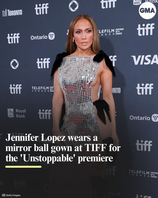 Jennifer Lopez wears mirror ball gown at TIFF for ‘Unstoppable’ premiere