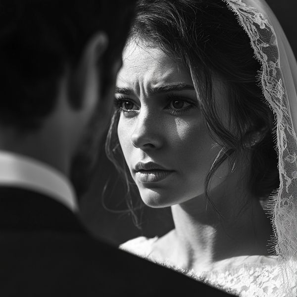 Close-up shot of an emotional bride | Source: Midjourney