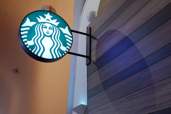 A Starbucks sign