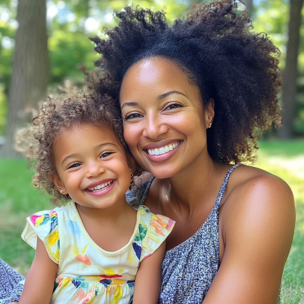 A smiling woman with her daughter | Source: Midjourney