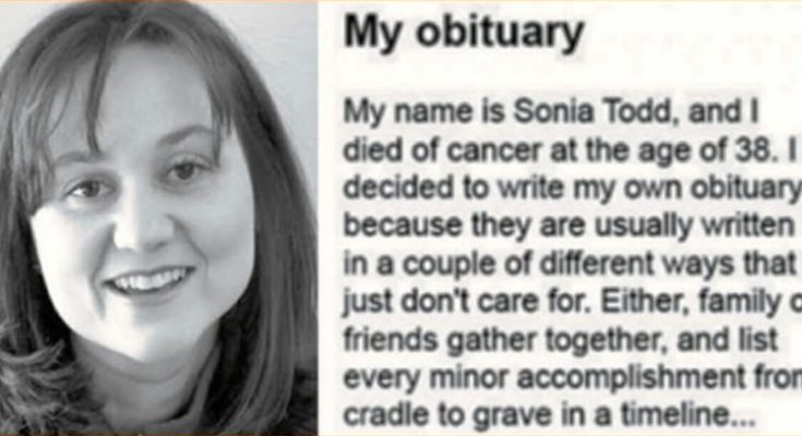 38 Year Old Woman Writes Her Own Obituary A Message Of Life And Legacy 